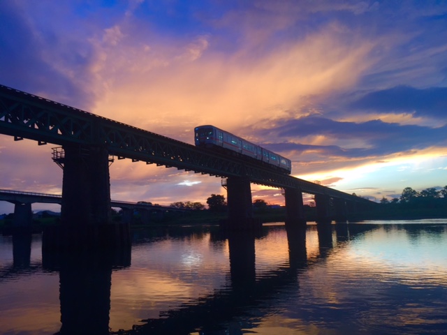 宮川の渡しの夕焼け